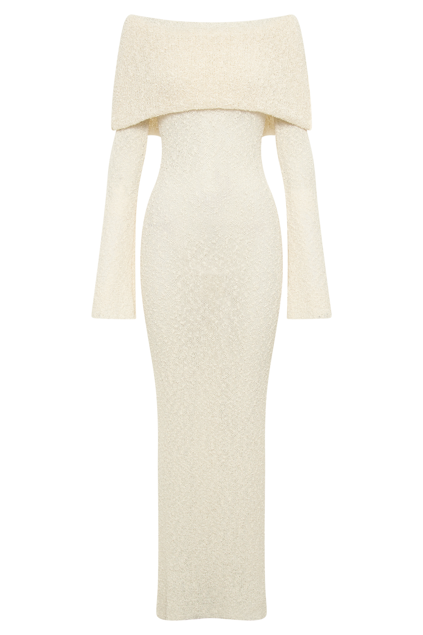 Mariana | Off Shoulder Boucle Maxi Dress - Ivory